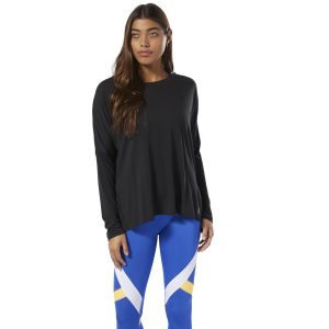 Reebok WOR Supremium Long Sleeve T Shirt Damen - Schwarz - DE 037-XRS